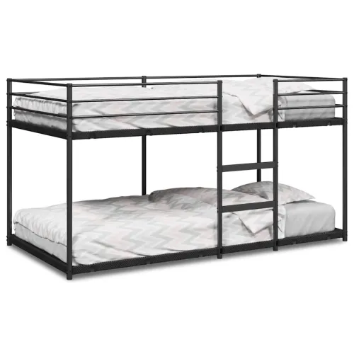 Krevet na kat bez madraca crni 90x200 cm čelik - 90 x 200 cm Cijena