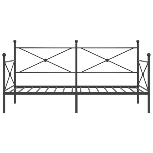Dnevni krevet bez madraca crni 100x190 cm čelik - Crna 100 x 190 cm bez madraca na kotačićima Cijena