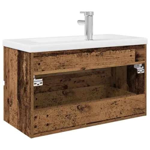 Ormarić za sudoper ugradbenim Lavabo - Umivaonikom i slavinom Staro drvo - Staro drvo 80 x 38.5 x 45 cm sa slavinom i odvodom Cijena