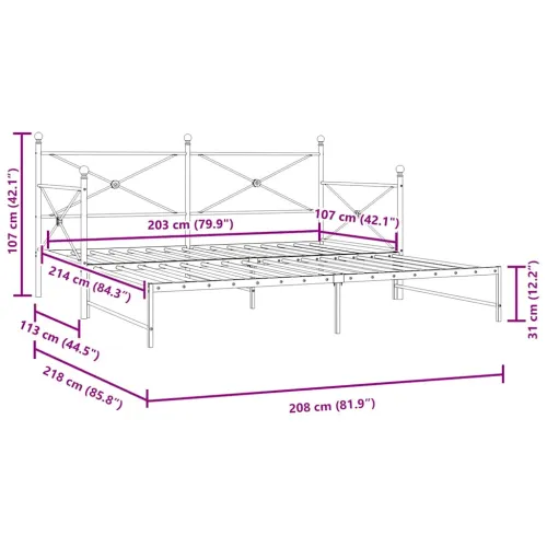 Krevet na rasklapanje bez madraca bijeli 107x203 cm čelik - Bijela 107 x 203 cm s krevetom na izvlačenje Cijena