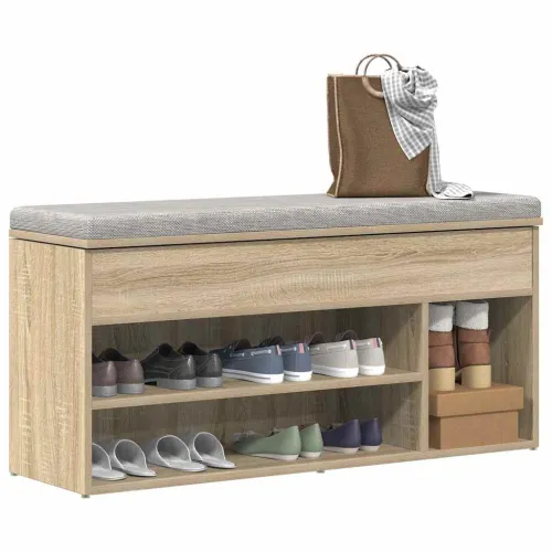 Klupa za cipele boja hrasta 102x30,5x45 cm konstruirano drvo - Sonoma hrast Cijena