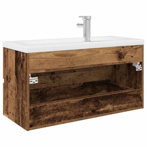Ormarić za sudoper ugradbenim Lavabo - Umivaonikom i slavinom Staro drvo - Staro drvo 90 x 38.5 x 45 cm sa slavinom i odvodom Cijena