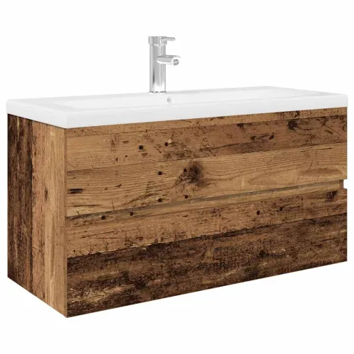 Ormarić za sudoper ugradbenim Lavabo - Umivaonikom i slavinom Staro drvo - Staro drvo 90 x 38.5 x 45 cm 1 sa slavinom i odvodom Cijena