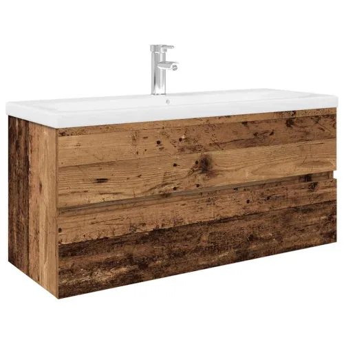 Ormarić za sudoper ugradbenim Lavabo - Umivaonikom i slavinom Staro drvo - Staro drvo 100 x 38.5 x 45 cm sa slavinom i odvodom Cijena