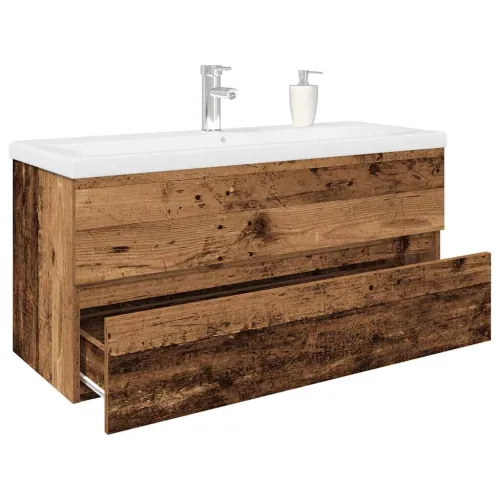 Ormarić za sudoper ugradbenim Lavabo - Umivaonikom i slavinom Staro drvo - Staro drvo 100 x 38.5 x 45 cm sa slavinom i odvodom Cijena