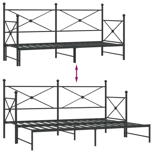 Krevet na rasklapanje bez madraca crni 90x200 cm čelik - Crna 90 x 200 cm s krevetom na izvlačenje Cijena