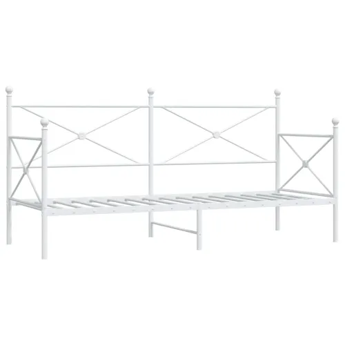 Dnevni krevet bez madraca bijeli 90x200 cm čelik - Bijela 90 x 200 cm bez madraca na kotačićima Cijena
