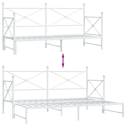 Krevet na rasklapanje bez madraca bijeli 90x200 cm čelik - Bijela 90 x 200 cm s krevetom na izvlačenje Cijena