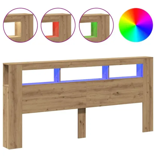 LED uzglavlje boja hrasta artisan 220x18,5x103,5 cm drveni - hrast artisan 220 x 103.5 cm 1 Hrast artisan Cijena