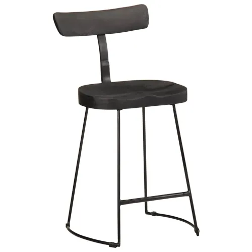 Barski stolci 2 kom crni 49x43x79 cm masivnog drva manga - Crna 49 x 43 x 79 cm masivno drvo manga Cijena