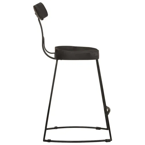 Barski stolci 2 kom crni 49x43x79 cm masivnog drva manga - Crna 49 x 43 x 79 cm masivno drvo manga Cijena