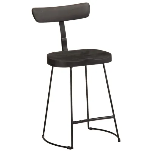 Barski stolci 2 kom crni 49x43x79 cm masivnog drva manga - Crna 49 x 43 x 79 cm masivno drvo manga Cijena