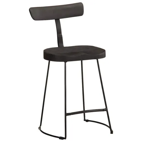 Barski stolci 2 kom crni 49x43x79 cm masivnog drva manga - Crna 49 x 43 x 79 cm masivno drvo manga Cijena