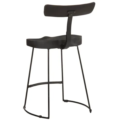 Barski stolci 2 kom crni 49x43x79 cm masivnog drva manga - Crna 49 x 43 x 79 cm masivno drvo manga Cijena