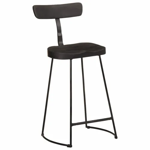 Barski stolci 2 kom crni 49x43x88 cm masivnog drva manga - Crna 49 x 43 x 88 cm masivno drvo manga Cijena