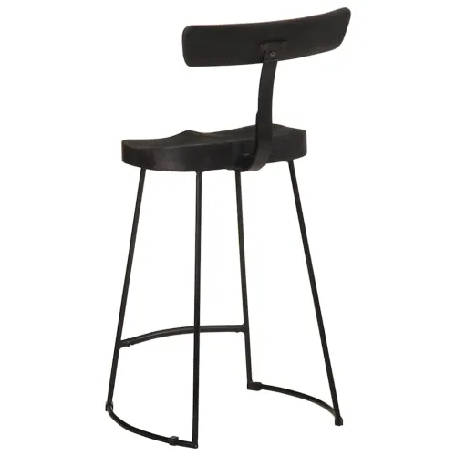 Barski stolci 2 kom crni 49x43x88 cm masivnog drva manga - Crna 49 x 43 x 88 cm masivno drvo manga Cijena