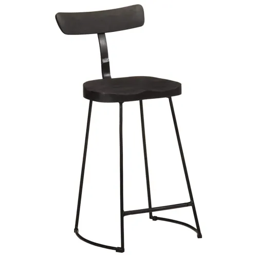 Barski stolci 2 kom crni 49x43x88 cm masivnog drva manga - Crna 49 x 43 x 88 cm masivno drvo manga Cijena