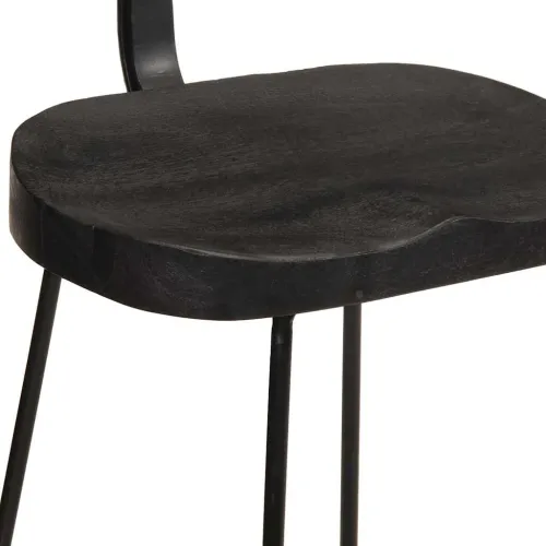 Barski stolci 2 kom crni 49x43x88 cm masivnog drva manga - Crna 49 x 43 x 88 cm masivno drvo manga Cijena