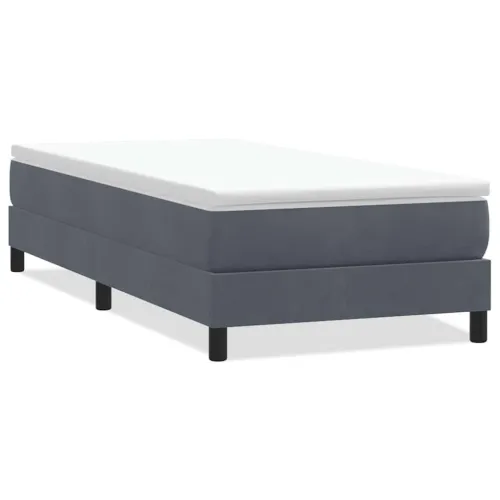 Box Spring krevet bez madracem tamno sivi 100x220 cm baršun - Tamno siva 25 cm 100 x 220 cm Cijena