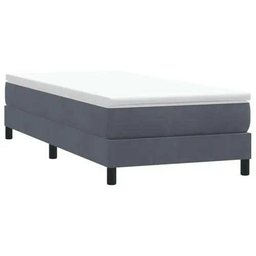Box Spring krevet bez madracem tamno sivi 100x220 cm baršun - Tamno siva 25 cm 100 x 220 cm Cijena