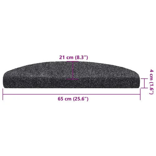 Prostirke za stepenice, samoljepljive, 30 kom., 65x21x4 cm, tamno sive, poluokrugle, velike - Tamno siva 65 x 21 x 4 cm 30 Cijena