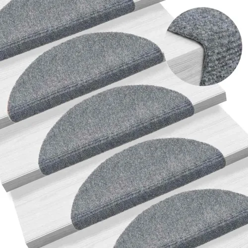Prostirke za stepenice, samoljepljive, 30 kom, 56x17x3 cm, svijetlo sive, poluokrugle - Svjetlosiva 56 x 17 x 3 cm 30 Cijena