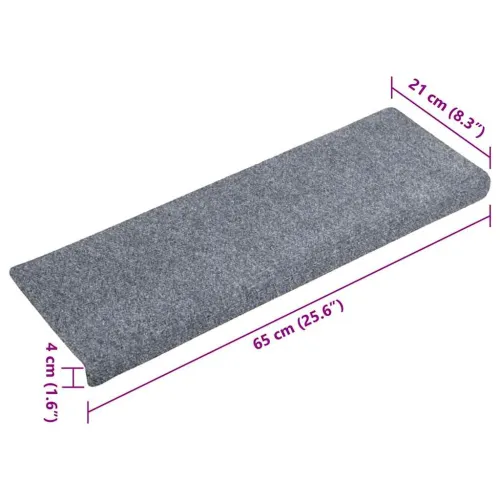 Prostirke za stepenice samoljepljive 30 kom 65x21x4 cm svijetlo sive pravokutne rubove - Svjetlosiva 30 Cijena