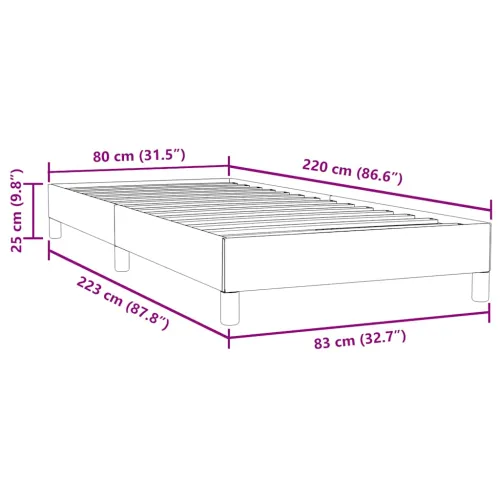 Box spring krevet bez madracem tamnoplavi 80x220 cm baršunasti - Tamno plava 25 cm 80 x 220 cm Cijena