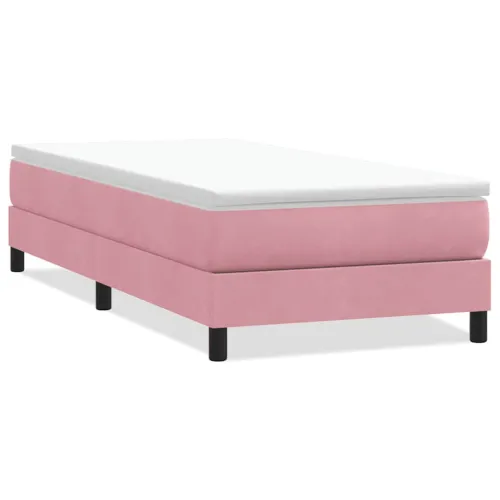 Box Spring krevet bez madracem ružičasti 100x220 cm baršun - Ružičasta 25 cm 100 x 220 cm Cijena