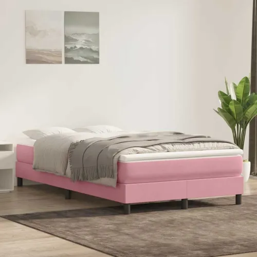 Box Spring krevet bez madracem ružičasti 120x220 cm samt - Ružičasta 25 cm 120 x 220 cm Cijena
