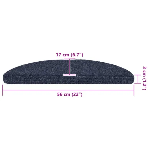 Prostirke za stepenice samoljepljive 30 kom 56x17x3 cm plave poluokrugle - Plava 56 x 17 x 3 cm 30 Cijena