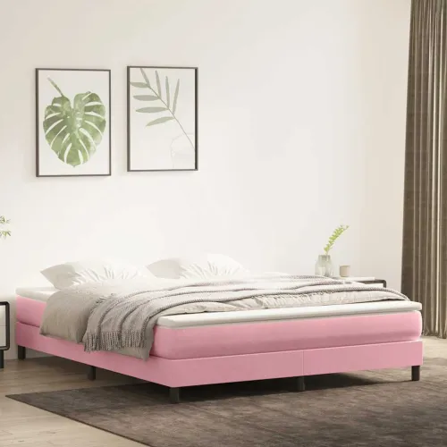 Box Spring krevet bez madracem ružičasti 180x220 cm baršun - Ružičasta 25 cm 180 x 220 cm Cijena