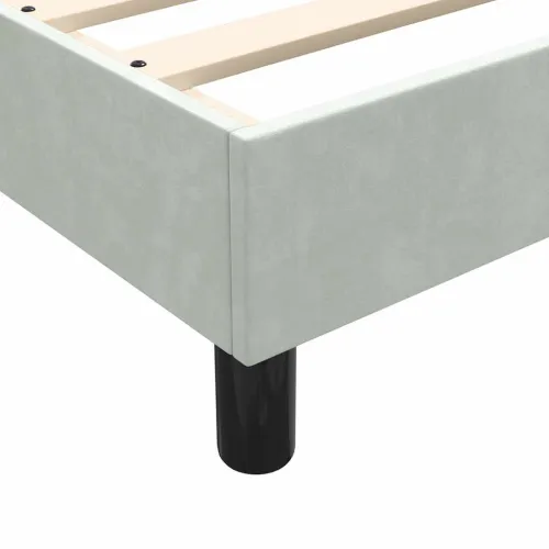 Box Spring krevet s madracem svijetlo sivi 80x220 cm samt - Svjetlosiva 80 x 220 cm Dizajn s gumbima Svjetlosiva Cijena