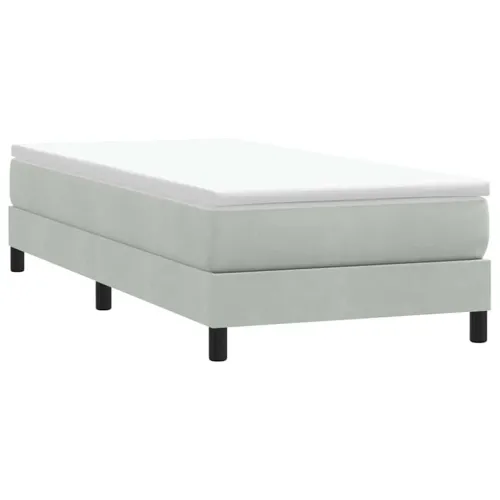 Box Spring krevet bez madracem svijetlo sivi 100x220 cm baršun - Svjetlosiva 25 cm 100 x 220 cm Cijena