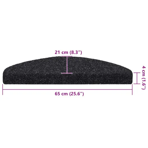 Prostirke za stepenice, samoljepljive, 30 kom, 65x21x4 cm, crne, poluokrugle, velike - Crna 65 x 21 x 4 cm 30 Cijena