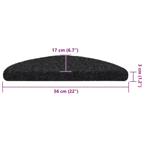 Prostirke za stepenice samoljepljive 30 kom 56x17x3 cm crne poluokrugle - Crna 56 x 17 x 3 cm 30 Cijena