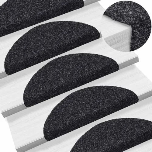 Prostirke za stepenice samoljepljive 30 kom 56x17x3 cm crne poluokrugle - Crna 56 x 17 x 3 cm 30 Cijena