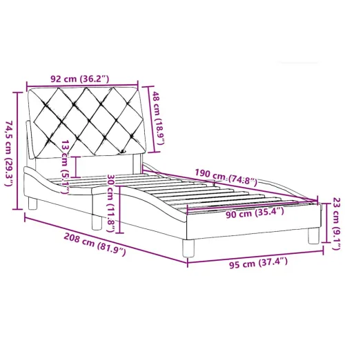 Okvir za krevet bez madraca svjetlosivi 90x190 cm od tkanine - Svjetlosiva 90 x 190 cm Cijena