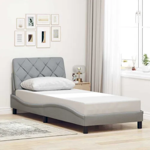 Okvir za krevet bez madraca svjetlosivi 90x190 cm od tkanine - Svjetlosiva 90 x 190 cm Cijena