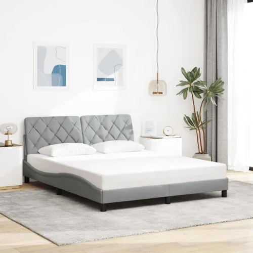 Okvir za krevet bez madraca svjetlosivi 160 x 200 cm od tkanine - Svjetlosiva 160 x 200 cm Cijena