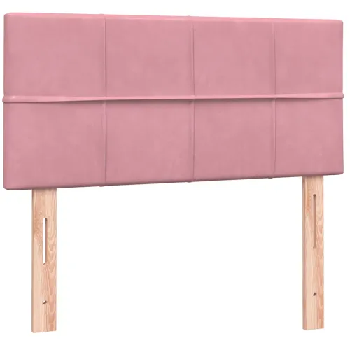 Box spring krevet s madracem ružičasti 80 x 220 cm baršunasti - Ružičasta 80 x 220 cm Blok s kvadratima Ružičasta Cijena