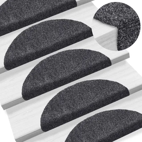 Prostirke za stepenice, samoljepljive, 20 kom. 56x17x3 cm, tamno sive, poluokrugle - Tamno siva 56 x 17 x 3 cm 20 Cijena