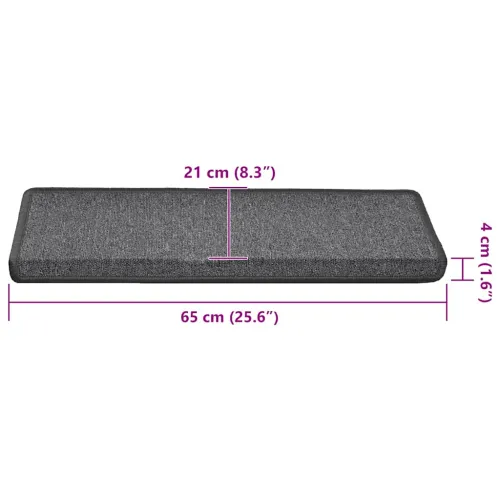 Prostirke za stepenice 30 kom 65x21x4 cm tamno sive pravokutne rubove - Tamno siva 65 x 21 x 4 cm 30 Cijena