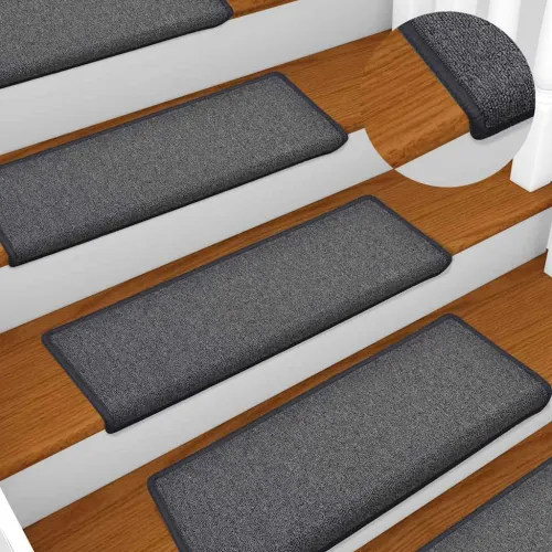 Prostirke za stepenice 30 kom 65x21x4 cm tamno sive pravokutne rubove - Tamno siva 65 x 21 x 4 cm 30 Cijena