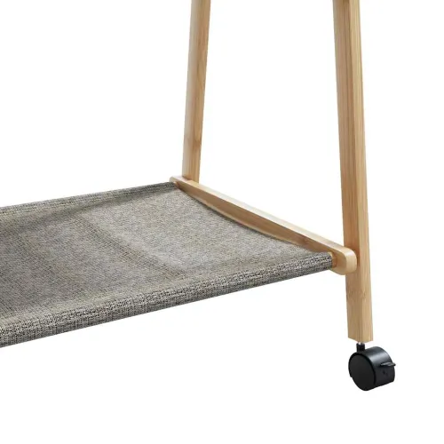 Stalak za odjeću s policama i kotačima 96x45,5x155,5 cm bambusa - 96 cm tkanina s kotačima Cijena