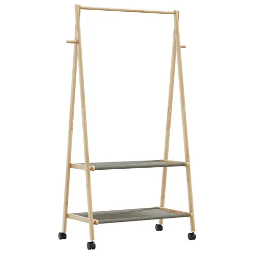 Stalak za odjeću s policama i kotačima 96x45,5x155,5 cm bambusa - 96 cm tkanina s kotačima Cijena