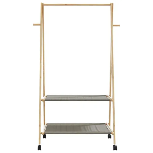 Stalak za odjeću s policama i kotačima 96x45,5x155,5 cm bambusa - 96 cm tkanina s kotačima Cijena