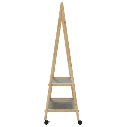 Stalak za odjeću s policama i kotačima 96x45,5x155,5 cm bambusa - 96 cm tkanina s kotačima Cijena