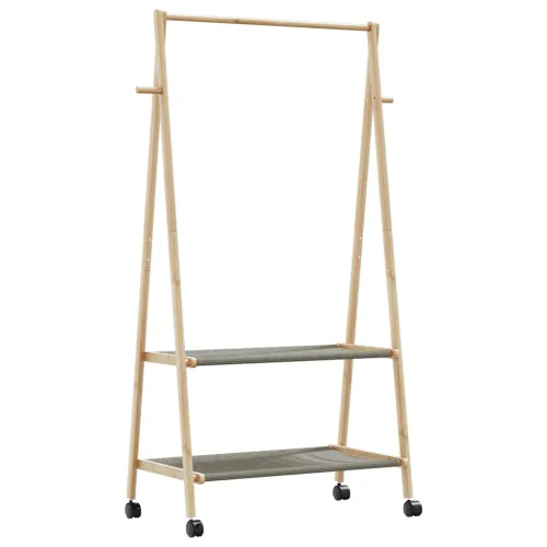Stalak za odjeću s policama i kotačima 96x45,5x155,5 cm bambusa - 96 cm 1 s kotačima tkanina Cijena