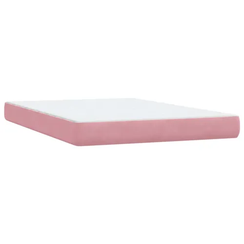Box Spring krevet s madracem i LED ružičasti 140x220 cm baršun - Ružičasta 140 x 220 cm vodoravne pruge Cijena